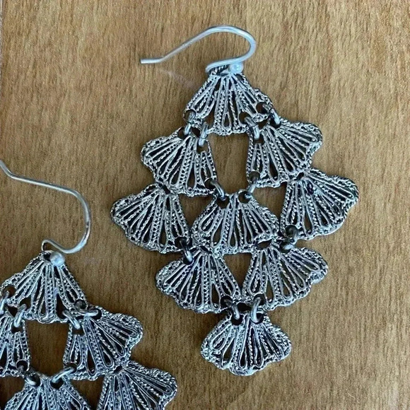 Sterling Silver Seashell Earrings - Picture 3 of 7